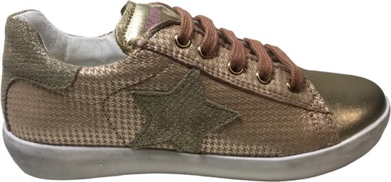 Naturino - Annie - Mt 29- veter/rits gouden ster lederen sneakers - roze