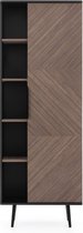 Pinelli R1D boekenrek - hoge vakkenkast - 70 / 190 cm - opbergkast - boekenkast met deuren en planken - hoge metalen poten - Maxi Maja