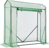 LARMNEE Foliekas, broeikas, tomatenkas stabiel, tomatenkas met plank, spits dak, 123 x 95 x 185 cm, voor groenten, fruit, bloemen, tuin, balkon, groen, EGN18GH02G1