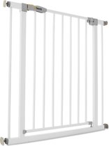 Hauck Stop N Safe 2, veiligheidshek voor deuren, hek voor trappen, 75-80 cm, inklemming, uit te breiden tot 122 cm met verlengstuk van 9 cm of 21 cm, te combineren met Y-spindel, metaal, zilver