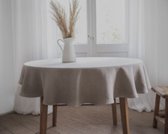 Tafelkleed rond 140cm Linnen - Met linnenlook tafellinnen, elegant uitstraling - waterafstotend, waterdicht, duurzaam en zachte stof, veelzijdig inzetbaar