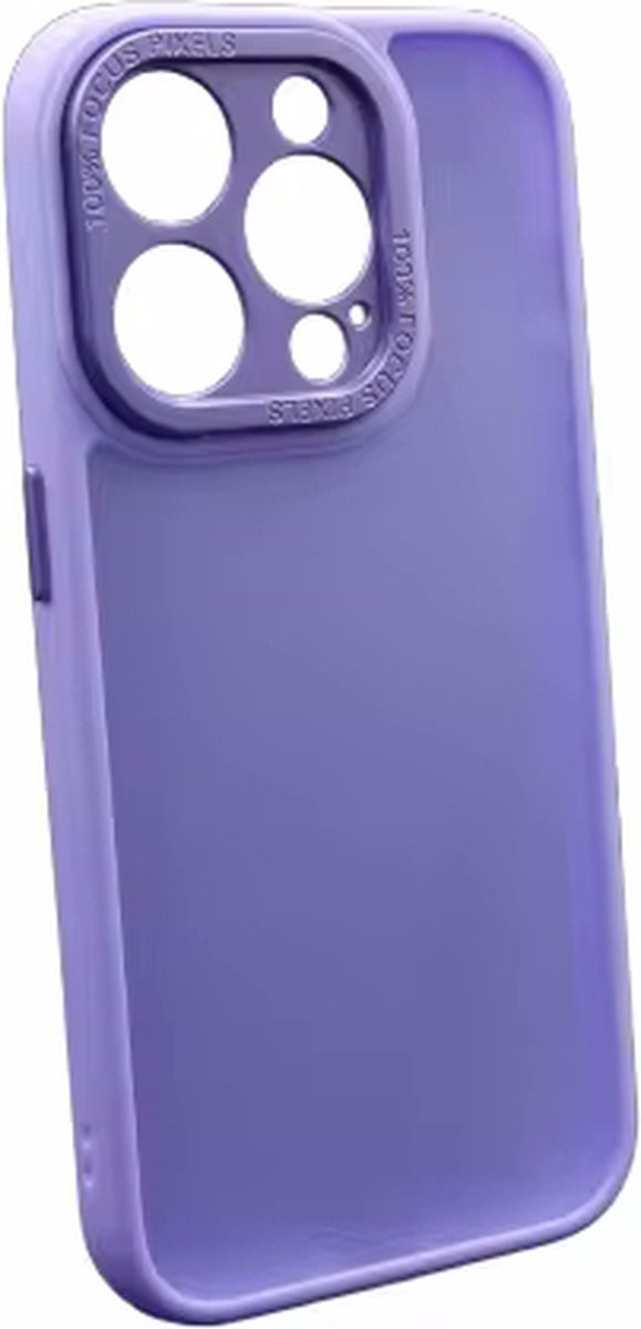 Backcover Military - Geschikt voor iPhone 13 - Met Camera Protector - Stevige Case met Soft TPU-bumperranden - Paars