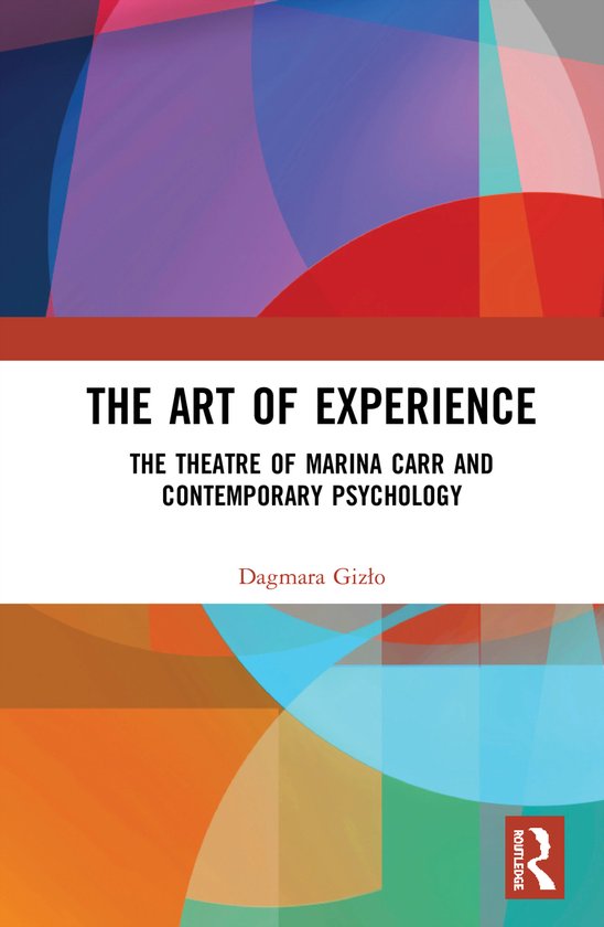 Boek: "The Art of Experience" met abstracte vormen in rood, blauw en oranje.