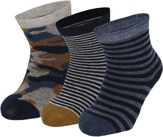 iN ControL 3pack chaussettes bébé armée/rayure BLEU - 17/19
