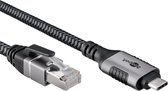 Bol.com USB-C (m) naar RJ45 (m) Gigabit Ethernet Kabel - Nylon Sleeve - 5 meter - Zwart/Grijs aanbieding