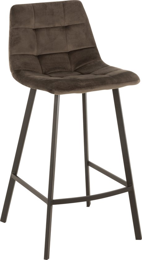 J-line chaise de bar Olivier - textile/métal - gris foncé - 2 pièces