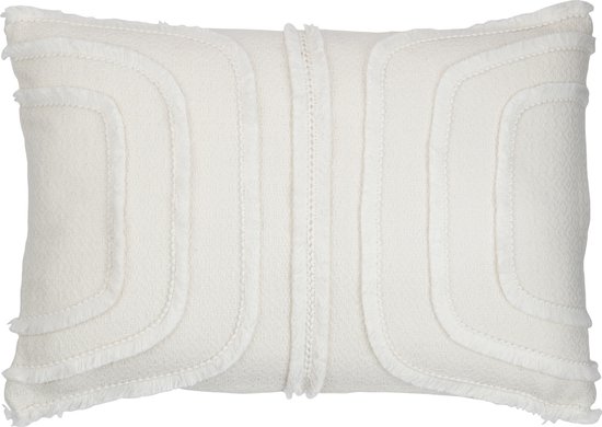 J-Line Coussin Arc Rectangulaire Polyester Blanc