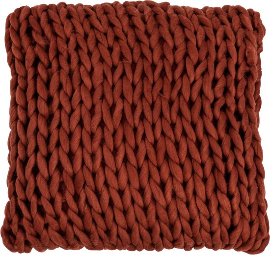 J-Line coussin Tricote Carre - acrylique - rouge