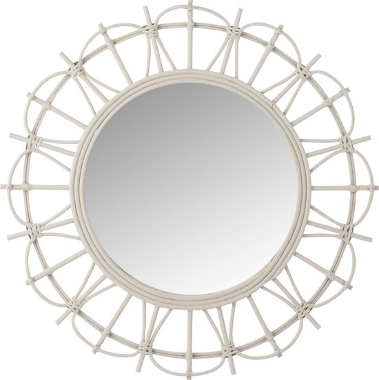 J-Line miroir Rond - bambou - gris clair