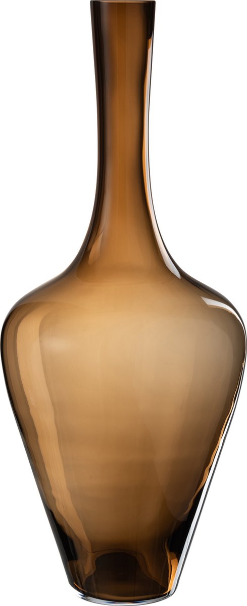 J-Line vaas Joni - glas - amber - large - 70 cm hoog Bruin