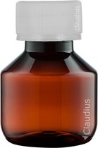 Lege Plastic Fles 50 ml Amber - met verzegeldop - set van 10 stuks - navulbaar - leeg