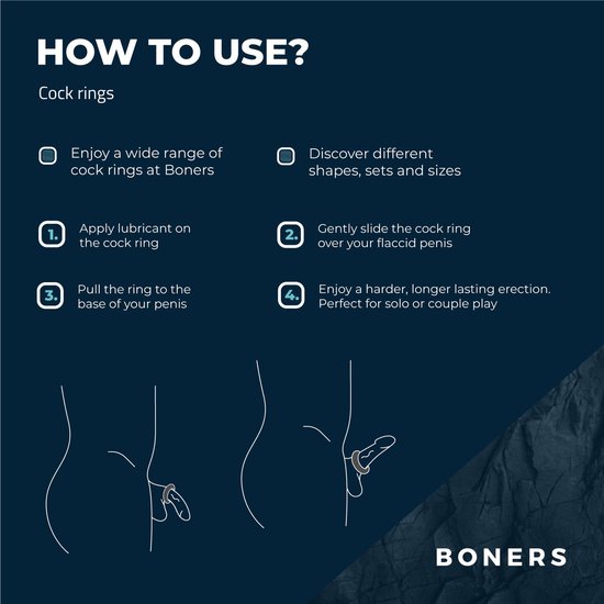 Foto: Boners cockring set 3 delig penisring set voor mannen extra stimulatie sex toys voor mannen grijs