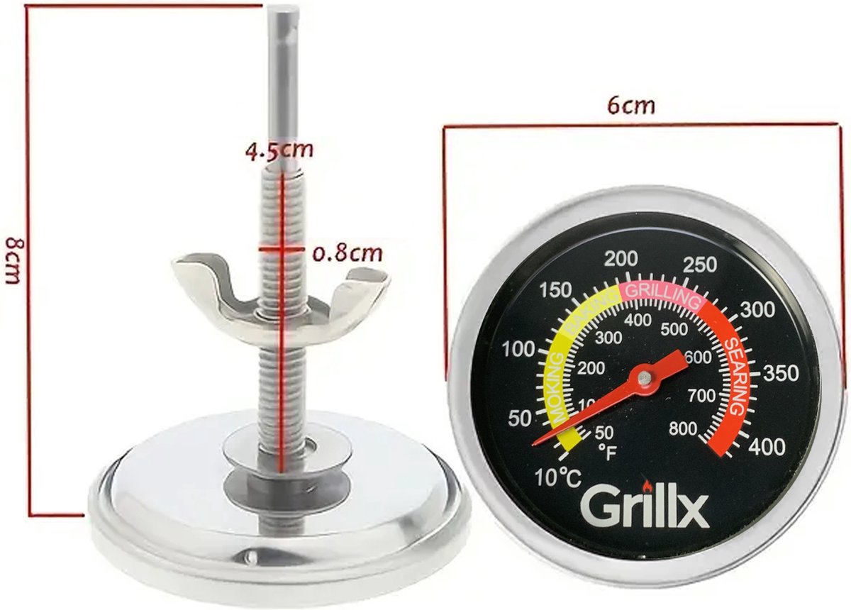 Grillx Grillx Monteerbare Barbecue Thermometer - afbeelding 5