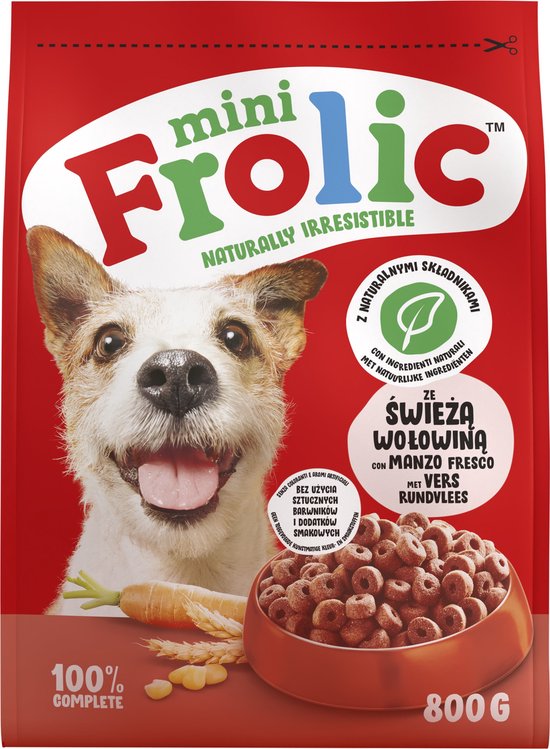 Frolic Mini droogvoer voor kleine honden met vers rundvlees 4 x 1,5 kg