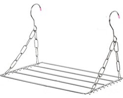 Verstelbaar Hangend Roestvrijstalen Droogrek voor Balkon en Verwarming - Ruimtebesparend en Duurzaam - Perfect voor Kleding, Handdoeken en Kussens
