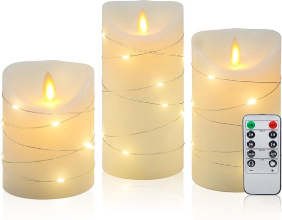 ALLGoods. LED Theelichtjes Bewegend Vlam - LED Kaarsen met Bewegende Vlam - Kaarsen op Batterijen - met Timer – LED Kaarsen Oplaadbaar - Oplaadbare Kaarsen Bewegende Vlam - LED Kaarsen met Afstandsbediening - AAA-Batterijen - Wit