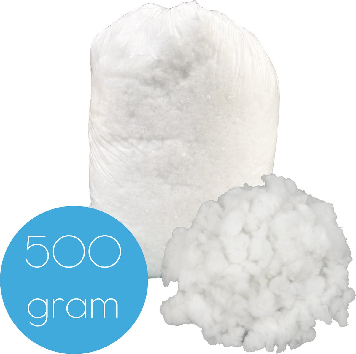Premium Kussenvulling Polyester - 500 gram - Vezelvulling - Hypoallergeen - Knuffel Vulling - Wasbaar - Kussen Vulling - Wit