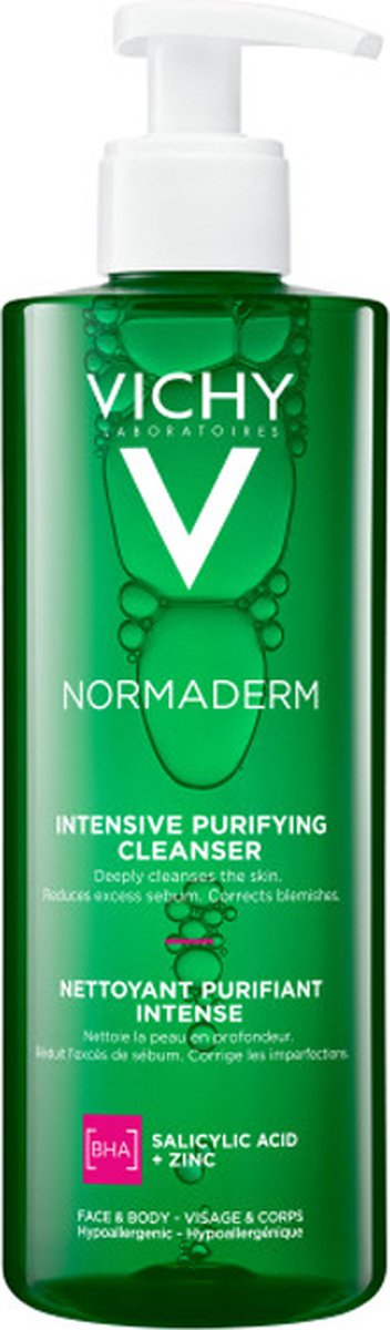 Vichy Normaderm Phytosolution Purifying Gel Cleanser 400 ml voor een vette, onzuivere huid met neiging tot acné. - VICHY