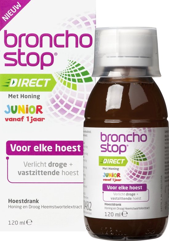 Bronchostop Direct Junior - Hoestdrank - Met honing - 120ml - Bronchostop