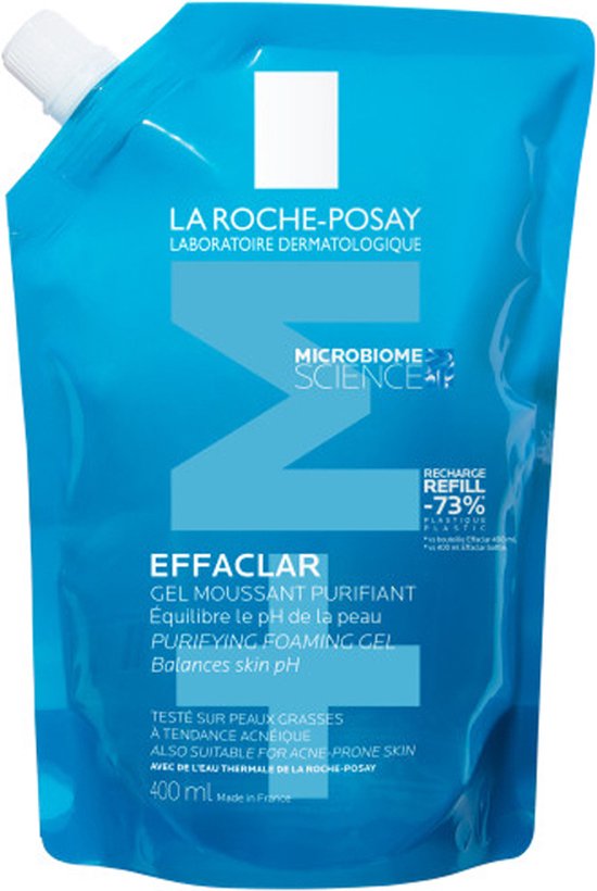 Foto: La roche posay effaclar zuiverende reinigingsgel m voor een vette onzuivere huid met neiging tot acne 400ml navulverpakking