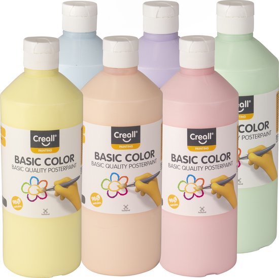 Creall plakkaatverf 6x500ml pastel kleuren