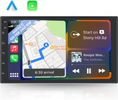 Boscer® Autoradio 2Din Universeel - Android 13 - Apple Carplay & Android Auto (Draadloos) - 8-Core 4+64GB - 7 Inch HD Touchscreen - GPS Navigatiesysteem - Achteruitrijcamera
