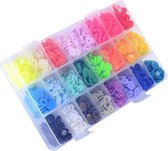 T5 Drukknopen naaivrij, set van 360 in 24 kleuren, buttons voor doe-het-zelf knutselen, scrapbook