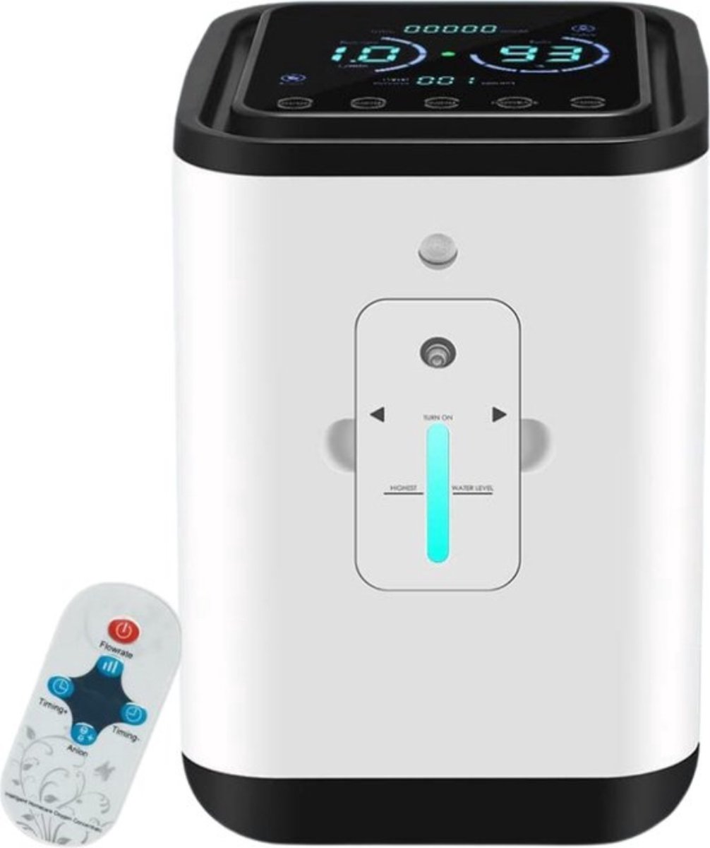 Goedkoopste Professionele Zuurstofconcentrator – Zuurstof Generator – Draagbaar Design – 1-7L/Min – 93 Hoge Zuiverheid – Geruisloos – LED Touch Screen