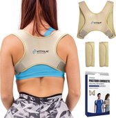 Orthèse dorsale Premium contre les douleurs persistantes aux épaules et au dos - Correcteur de posture Homme & Femme - Bretelles dorsales de correction de posture | vitalique