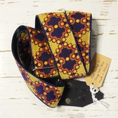 Holy Cow Straps 60's Orange Dots Blue - Real vintage 60's gitaarband - blauw