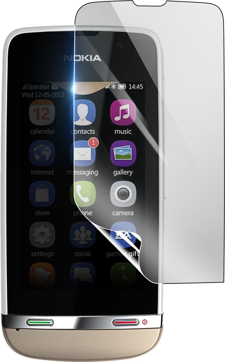 3mk, Geschikt voor Nokia Asha 311, Schokbestendige Hydrogel Screenprotector, Transparant