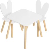 Kinder tafel set - peuter - kleuter - tafel met twee stoelen - wit