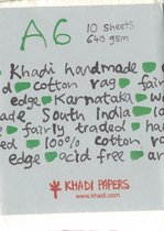 Khadi Handgeschept Papier A6 - 11 x 15 cm - 640 grams - 10 vel