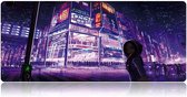 Grote Gaming Muismat (900 x 400 mm) - XXL Anime Muismat met Gevoelige Gestikte Randen - Waterdicht Oppervlak - Antislip Rubberen Basis - Bureau Onderlegger (90 x 40, X9 Roadgirl)