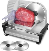 Luxe Allessnijder – Multifunctionele Snijmachine – Vlees, Groenten, Kaas, Brood – 0-15mm Snijdikte – Vernieuwd Design – 200W – Zilver