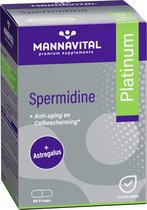 Spermidine Platinum - 60 V-caps Mannavital - Celbescherming en anti-aging (dankzij astragalus) – het fris en jeugdig houden van het uiterlijk