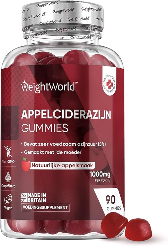 WeightWorld Appel Cider Azijn gummies - 1000mg - 90 Gummies