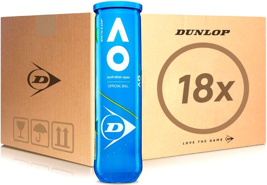 Dunlop AO - Australian Open - 4-tube tennisballen - geel - Dunlop