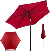 Parasol rood Ø 300 cm met zwengel | zonnescherm tuinscherm zonwering UV-bescherming 50+ aluminium | waterdicht