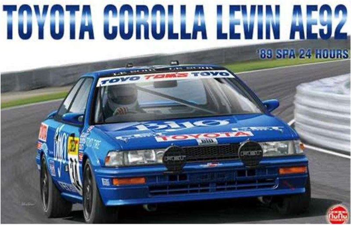NuNu Modelbouwpakket Auto - 24016 Toyota Corolla Levin AE92 1989 SPA 24Hours Car Plastic - 1:24 - Modelbouw