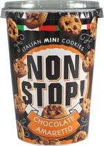 12 x Non Stop! Italiaanse Mini Cookies Met Chocolade & Amaretto Smaak 125g - XL verpakking