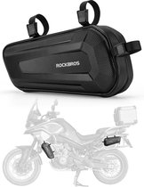 ROCKBROS Motorfiets Frametas Multifunctionele Waterafstotende Driehoek Tas Motorbike Accessoires Hard-Shell Bagage Tas met 3 Riemen 1.5L Zwart