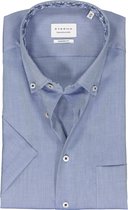 ETERNA modern fit overhemd korte mouw - Oxford - middenblauw (contrast) - Strijkvrij - Boordmaat: 41