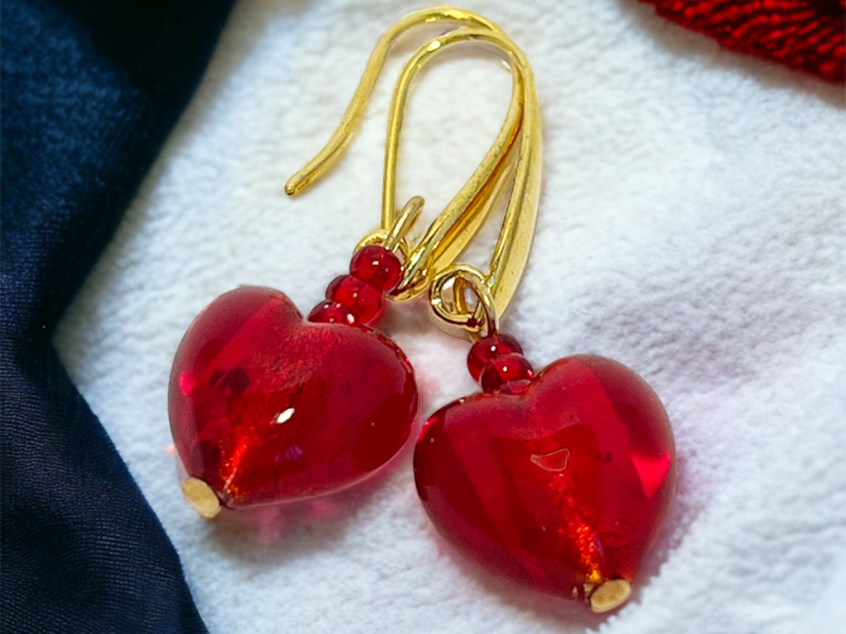 Corte Murrina - Oorbellen - Murano glas - Fiorenze – 12mm – Wijnrood - Exclusief bij Bella Murano