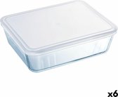 Boîte à lunch rectangulaire avec couvercle Pyrex Cook & Freeze 19 x 14 x 5 cm 800 ml Glas Siliconen Transparent (6 Pièces)