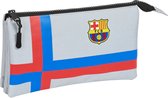 F.c. Barcelona Pennenetui Met 3 Vakken F.c. Barcelona Grijs (22 X 12 X 3 Cm)