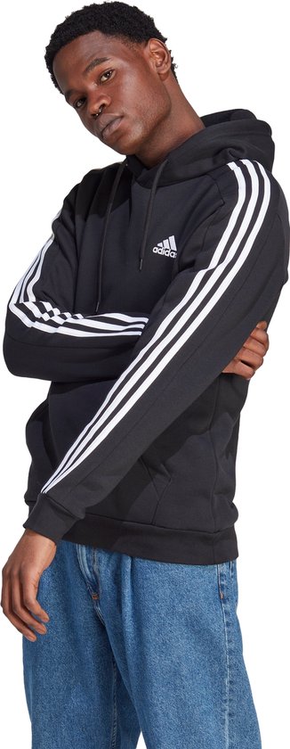 Foto: Adidas sportswear essentials fleece 3 stripes hoodie heren zwart l