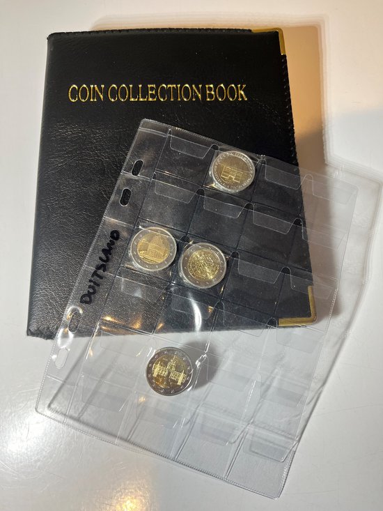 Caravax Muntalbum verzamelmap - 2 euro munten verzamelen - 20 vellen - 480 munten - euromunten