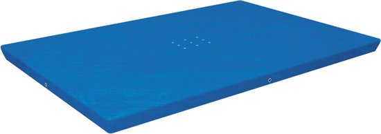 Blauw rechthoekig afdekzeil.