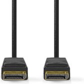 Câble Nedis DisplayPort - DisplayPort Male - DisplayPort Male - 8K@60Hz - Plaqué Or - 3,00 m - Rond - PVC - Zwart - Etiquette